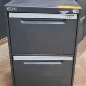 2-drawer filing cabinet in charcoal grey