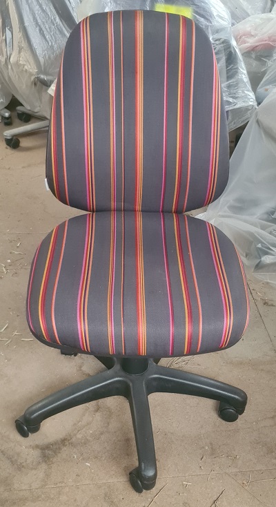 Red, Grey and Black Striped Office Chair CH47