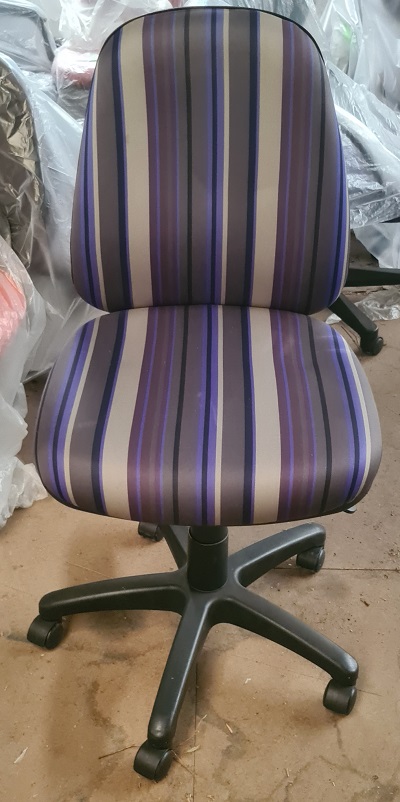 Blue, Grey and Black Striped Office Chair CH48