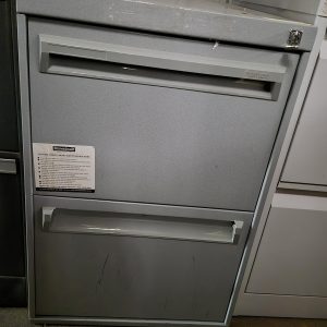 2 Drawer Grey Filing Cabinet with a Key