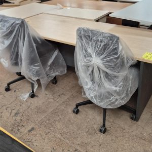 -LARGE-OFFICE-DESK-PINE-AND-CHARCOAL-2100mmX900mmX725mm-125.TWO AT ONE DESK